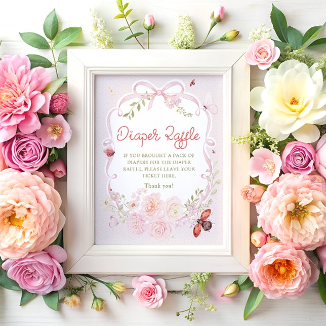Love Bug Bow Girl Diaper Raffle Poster (Von Creator hochgeladen)