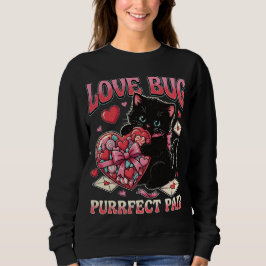 Love Bug Cat Valentine Sweatshirt – Cute Funny Cat