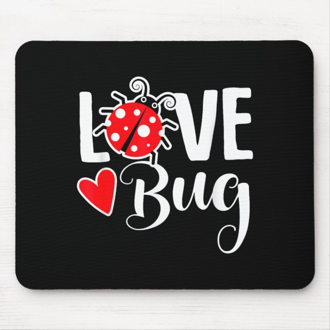 Love Bug Cute Valentine's Day Party Ladybug  Mousepad (Vorne)
