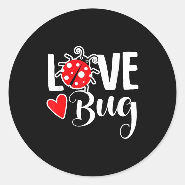 Love Bug Cute Valentine's Day Party Ladybug  Runder Aufkleber (Vorderseite)