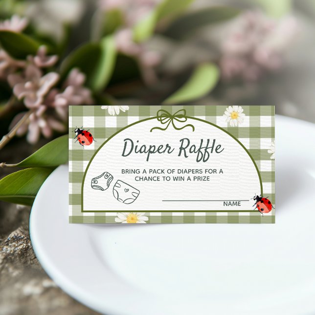 Love Bug Diaper Raffle Ticket Enclosure Card Begleitkarte (Von Creator hochgeladen)