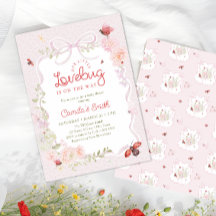 Love Bug Floral Preppy Girl Baby Shower Einladung