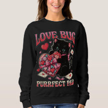 Love Bug Katze Valentinstag Sweatshirt – Süße Lust