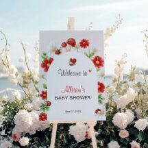 Love Bug Ladybug Baby Shower Torbogen Floral Willk