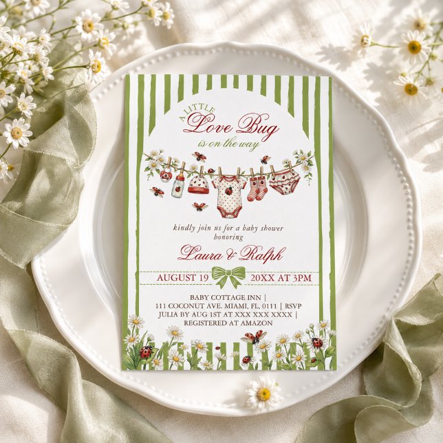 Love Bug Mädchen Baby Shower Einladung (Von Creator hochgeladen)