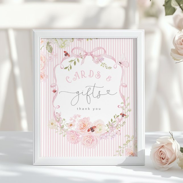 Love Bug Pink Bow Cards and gifts Baby Shower Poster (Von Creator hochgeladen)