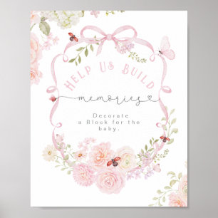 Love Bug Pink Dekorieren Sie einen Block Baby Show Poster