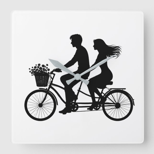 Love built for 2 quadratische wanduhr (Vorderseite)