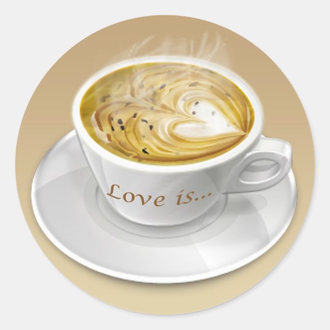 Love café tasse Sticker (Devant)
