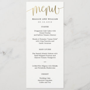 Love Calligraphy Menu Card Imitats Gold Menükarte