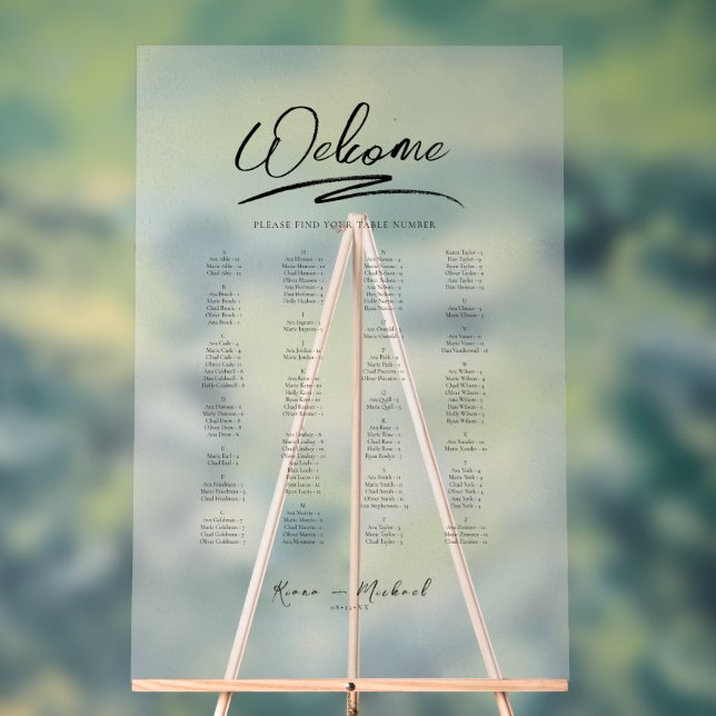 Love Calligraphy Welcome Seating Chart B&W ID940 (Neutre)