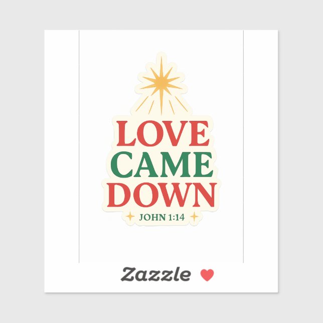 Love Came Down - Sticker de Noël avec (Feuille)