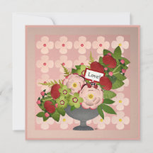 Love ! Carte d'art botanique plat
