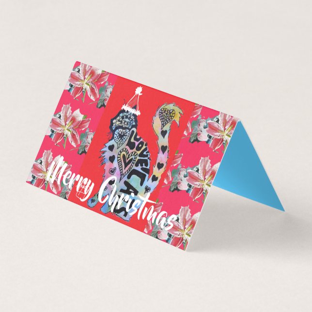 Love Cats Chat Merry Rouge violet jeu de cartes de (Front)