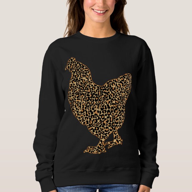 LOVE Chicken Leopard Print Vint Sweatshirt (Vorderseite)