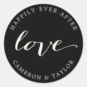 Love Classic Calligraphie Script Mariage Stickers