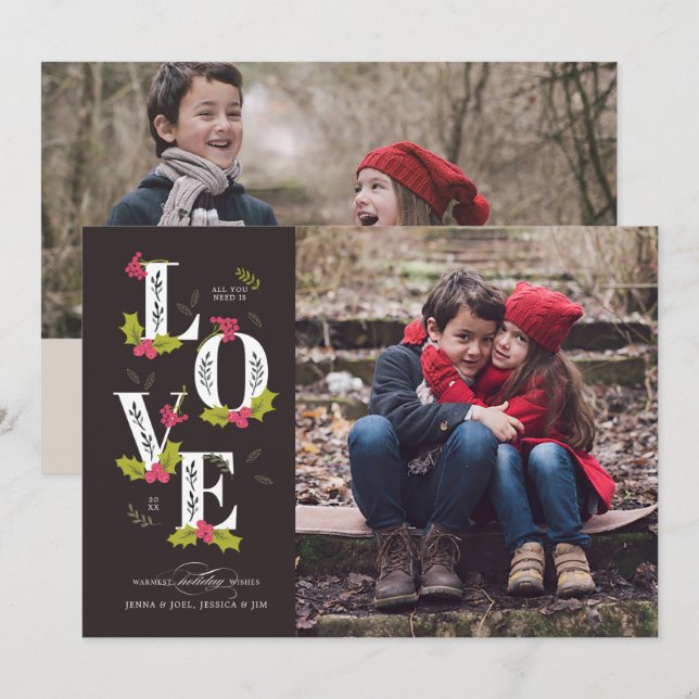 LOVE Cocoa Christmas Carte de vacances (Devant / Derrière)
