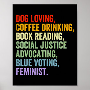 Love Coffee Drinking Book Reading Social Justice Poster