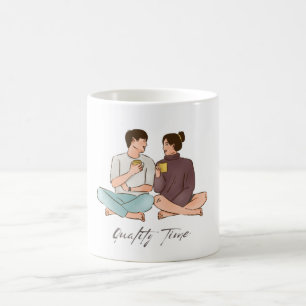 Love & Coffee Paarmug – Illustration der Qualitäts Kaffeetasse
