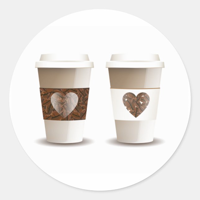 Love Coffee Takeout Cups Stickers (Devant)
