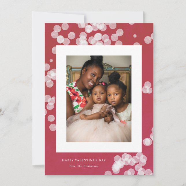 Love Confetti Red Valentine's Day Carte photo (Devant)