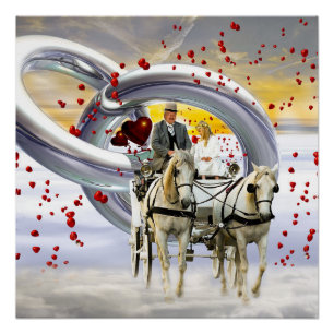 Love Couple Coeur Coach Photo Glossy Poster
