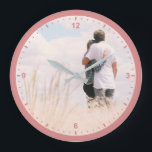 Love Couples Photo Template Rose Pink Colored Cute Große Wanduhr<br><div class="desc">Zaubershirts Designs -  
A romantic and simple design featuring a rose colored border frame.
Easily customize this clock with your photo or image.
For additional customization easily drop me a message below. 
I would be more than happy to make your design wishes come true! 
www.zazzle.com/store/zaubershirts 
www.zazzle.com/store/youropea_papeterie</div>