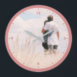 Love Couples Photo Template Rose Pink Colored Cute Große Wanduhr<br><div class="desc">Zaubershirts Designs -  
A romantic and simple design featuring a rose colored border frame.
Easily customize this clock with your photo or image.
For additional customization easily drop me a message below. 
I would be more than happy to make your design wishes come true! 
www.zazzle.com/store/zaubershirts 
www.zazzle.com/store/youropea_papeterie</div>