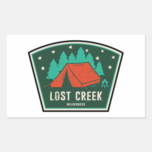 Love Creek Wilderness Camping Rechteckiger Aufkleber (Vorderseite)