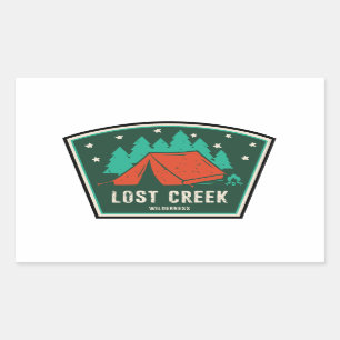 Love Creek Wilderness Camping Rechteckiger Aufkleber