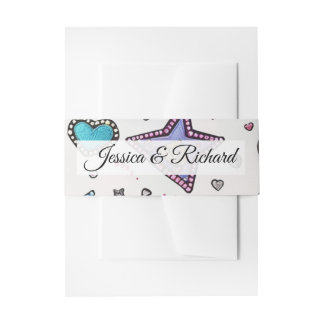 Love & Crystal Wedding Invitation Belly Bands  Einladungsbanderole