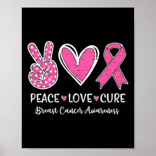 Love Cure Rosa Band Brustkrebsbewusstsein Frauen Poster