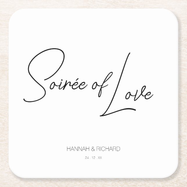 Love Custom Coaster Rechteckiger Pappuntersetzer (Vorderseite)