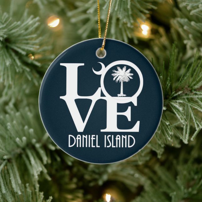 LOVE Daniel Island South Carolina Keramik Ornament (Baum)