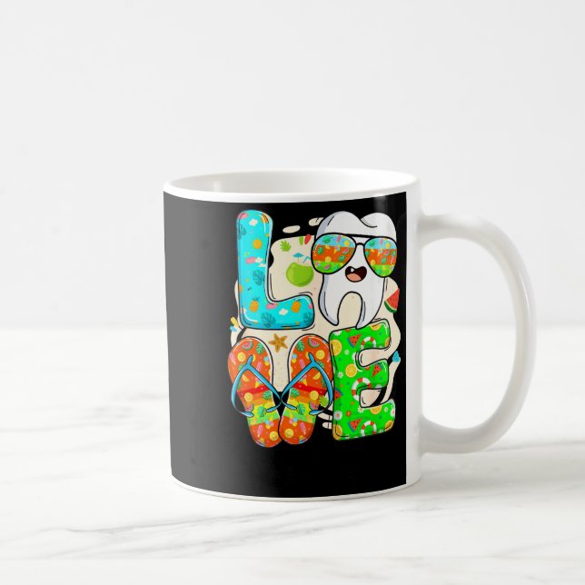 Love Dental Life Cute Tooth Flip Flops Summer Dent Kaffeetasse (Rechts)