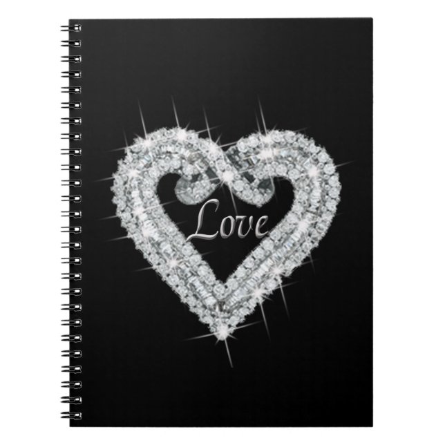 Love Diamond Heart Carnet spirale (Devant)