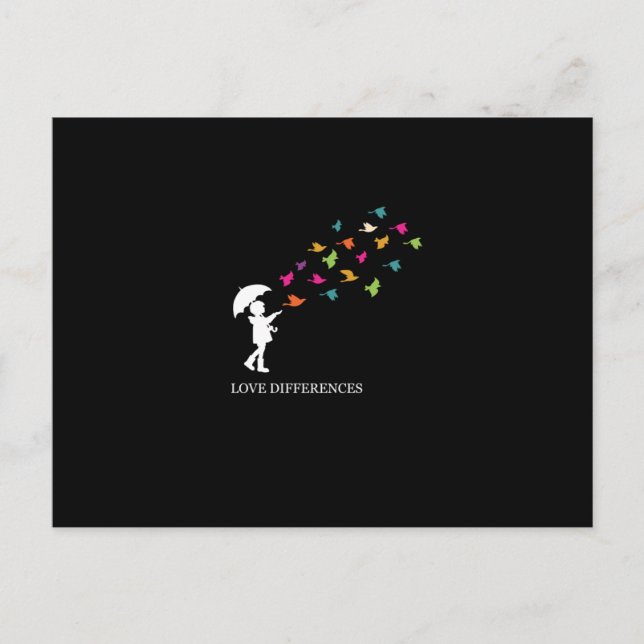 Love Differences Peace Autism Awareness Einladungspostkarte (Vorderseite)