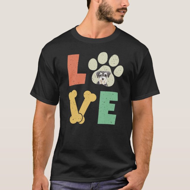 Love Dog Miniature Schnauzer Dog Lover Dog Breed  T-Shirt (Vorderseite)