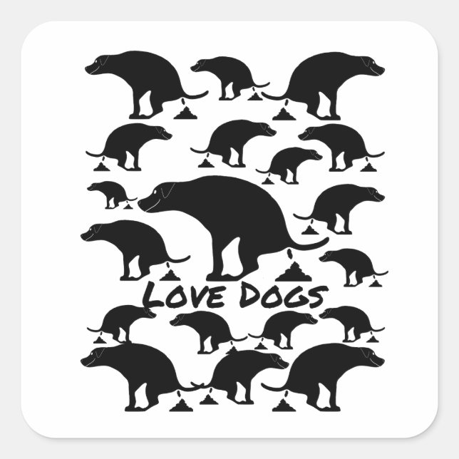 Love Dogs Quadratischer Aufkleber (Vorderseite)
