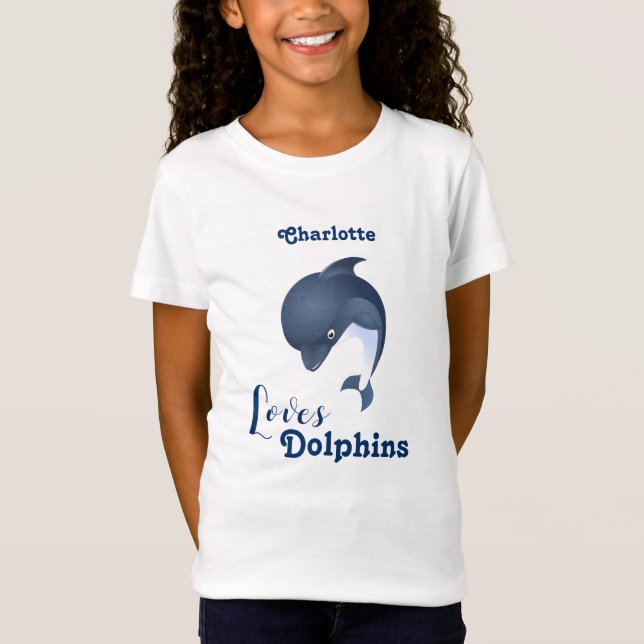 Love Dolphins - Nom de l'enfant T-shirt (Devant)