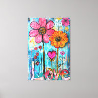 *~* LOVE Doodle – Farbige Whimsical-Blumenkunst 