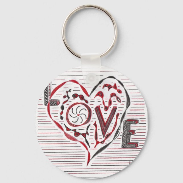 Love Doodle Schlüsselanhänger (Vorderseite)
