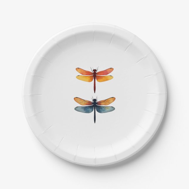 Love Dragonflies child small simple Minimalist Dra Pappteller (Vorderseite)