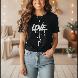 LOVE Drip Minimalist Graphic T-Shirt