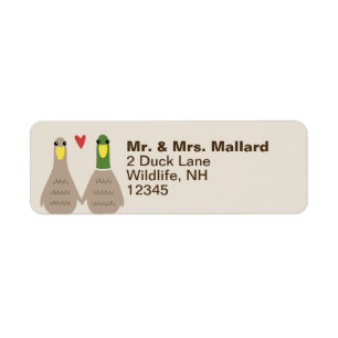 Love Ducks Étiquettes d'adresse de retour Couple