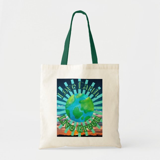 Love Earth Live Sac fourre-tout vert - Jour des te (Devant)