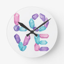 LOVE-Edelstein-Wanduhr – Eleganter Kristallbuchsta
