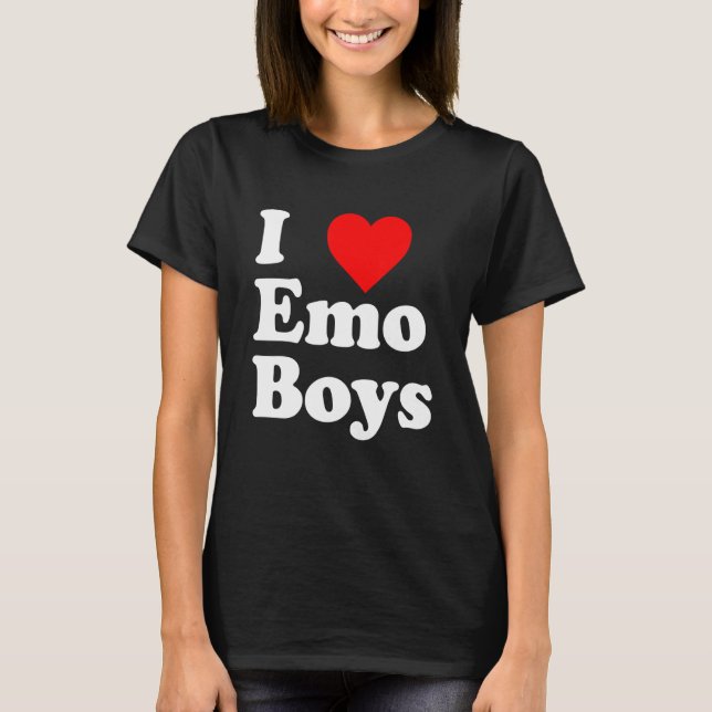 Love Emo Boys Heart Trendy Egirl Eboy GF Aesthetic T-Shirt (Vorderseite)