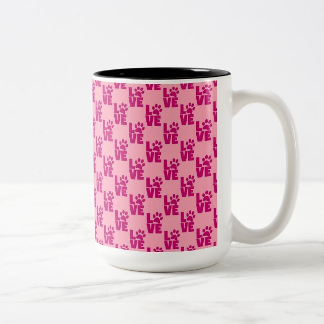 Love & Empreinte de patte Mug - Cadeau parfait pou (Droit)