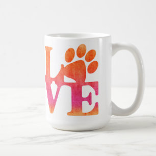 Love Empreintes de pattes café Mug